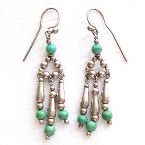 Larimar Dangle Drop Chandelier Beaded Southwestern Earrings